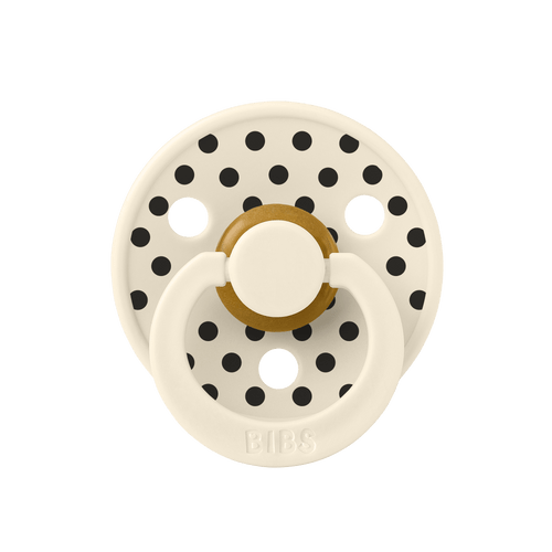 Пустышка латексная BIBS Studio Colour - Polka - Ivory/Black