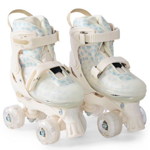 Ролики-коньки 3в1 детские SKROLLS blue flowers, M (30-33)