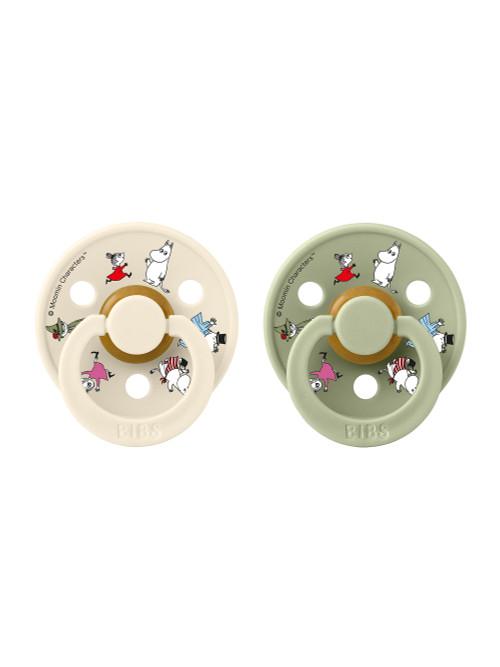 Набор пустышек латексных BIBS x Moomin Colour Friends - Ivory/Sage mix, 6+ мес., 2 шт.