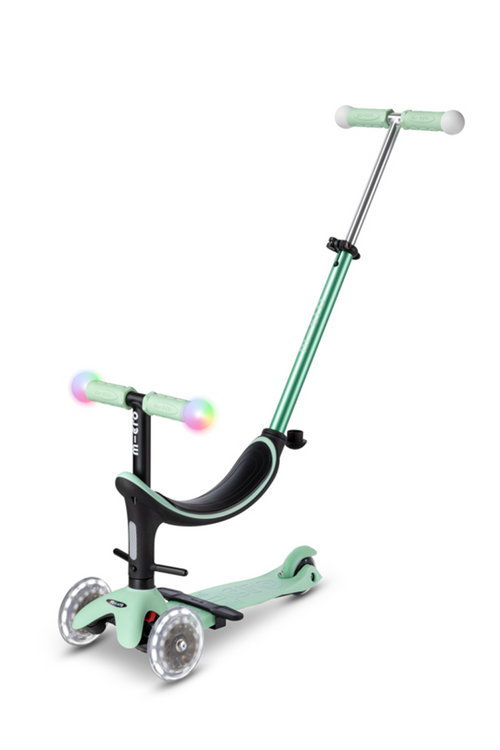 Самокат Micro Mini2Grow Deluxe Magic LED ментоловый