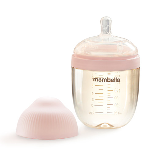 Антиколиковая бутылочка Mombella Wide Neck 210 мл розовая