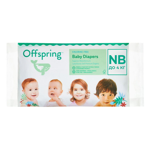 Подгузники Offspring Travel pack, NB 2-4 кг, 3 шт.