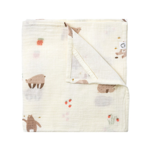Пелёнки муслиновые BUBA KIDS Мишкины лакомства/Миндаль, 75х115 см, 2 шт.
