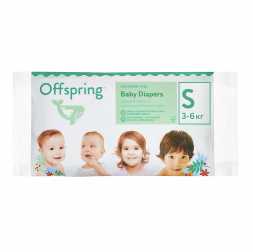 Подгузники Offspring Travel pack, S 3-7 кг, 3 шт.