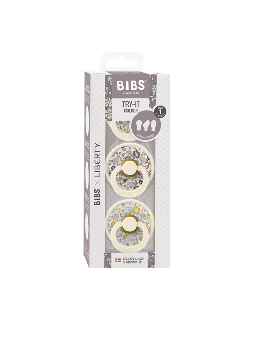 Набор пустышек латексных BIBS Liberty Try-it Colour, 3 шт. - Eloise - Ivory, 0+ мес.