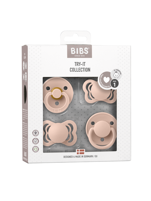 Набор пустышек BIBS Try-it Blush, 0+ мес. 4 шт.
