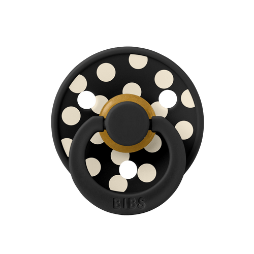 Пустышка латексная BIBS Studio Polka - Black/Ivory, 0+ мес.