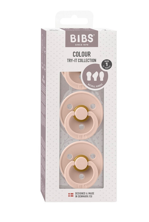 Набор пустышек 0+ BIBS Try it Colour Blush 3 шт.