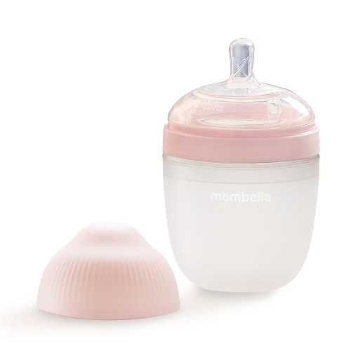 Антиколиковая бутылочка Mombella Wide Neck 210 мл розовая