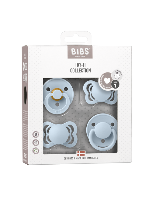 Набор пустышек BIBS Try-it Baby Blue, 0+ мес. 4 шт.