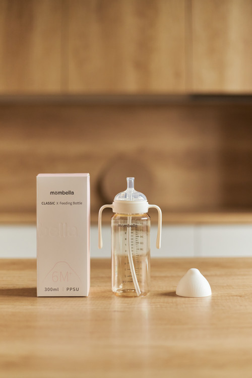 Антиколиковая бутылочка Mombella Wide Neck 300 мл белая
