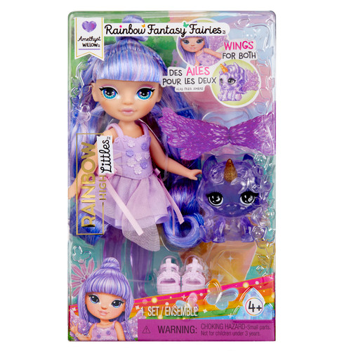 Кукла Фэнтези Литтлс Аметист 15 см фиолетовая с аксессуарами Rainbow High
