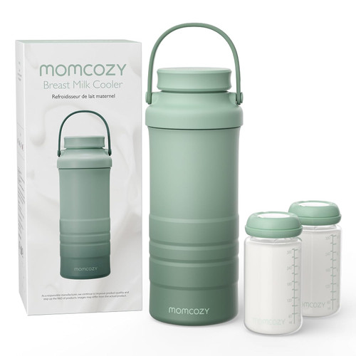 Портативный термоконтейнер для бутылочек зеленый Momcozy