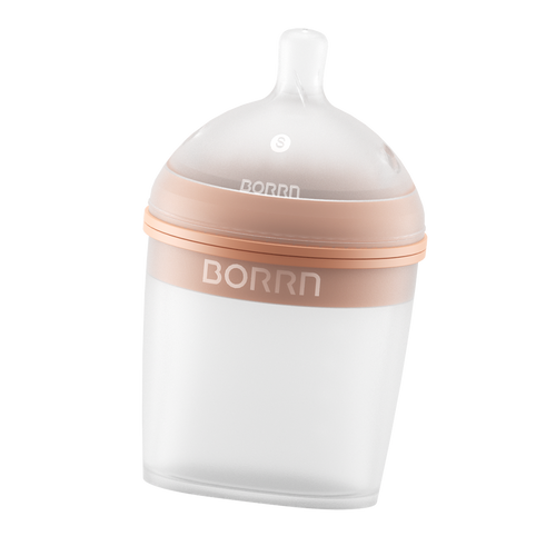 Бутылочка для кормления из силикона с держателем из пластика borrn baby feeding bottle 150 мл